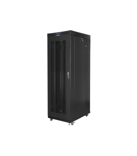 ARMARIO LANBERG RACK 19 27U 800X1200 PUERTA MESH CON LCD FLAT PACK NEGRO