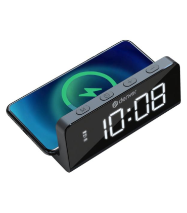 RELOJ DESPERTADOR DENVER CON CARGA INALAMBRICA PARA SMARTPHONES