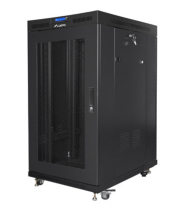 ARMARIO LANBERG RACK 19 22U 800X1000 FLAT PACK PUERTA PERFORADA CON LCD NEGRO