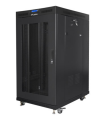 ARMARIO LANBERG RACK 19" 22U 800X1000 FLAT PACK PUERTA PERFORADA CON LCD NEGRO