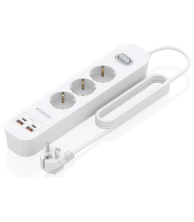 REGLETA ENCHUFES AISENS MULTIFUNCION 3 TOMAS2xUSB C 2xUSB A 14M BLANCO