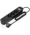 REGLETA ENCHUFES AISENS MULTIFUNCION 3 TOMAS+2xUSB-C 2xUSB-A 1.4M NEGRO
