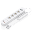 REGLETA ENCHUFES AISENS MULTIFUNCION 4 TOMAS+2xUSB-C 2xUSB-A 1.4M BLANCO