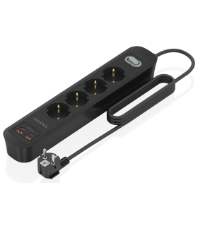 REGLETA ENCHUFES AISENS MULTIFUNCION 4 TOMAS2xUSB C 2xUSB A 14M NEGRO