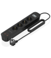 Regleta AISENS de 4 tomas Schuko con interruptor, 2 USB-C y 2 USB-A (20 W), 16 A, cable de 1,4 m, negra