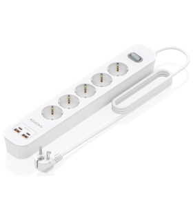 REGLETA ENCHUFES AISENS MULTIFUNCION 5 TOMAS2xUSB C 2xUSB A 14M BLANCO