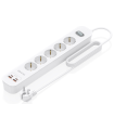 REGLETA ENCHUFES AISENS MULTIFUNCION 5 TOMAS+2xUSB-C 2xUSB-A 1.4M BLANCO