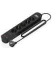 REGLETA ENCHUFES AISENS MULTIFUNCION 5 TOMAS+2xUSB-C 2xUSB-A 1.4M NEGRO