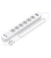 REGLETA ENCHUFES AISENS MULTIFUNCION 6 TOMAS+2xUSB-C 2xUSB-A 1.4M BLANCO