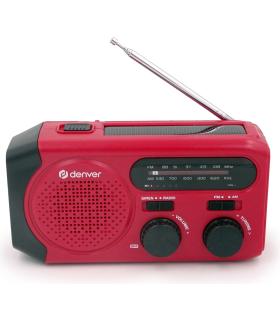 RADIO DENVER SOLAR CON MANIVELA LINTERNA Y FUNCION SOS