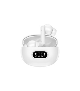 AURICULARES BLUETOOTH DENVER INALAMBRICOS CON ENC 4 MICROFONOS BLANCO