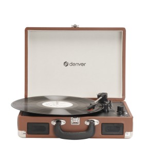 TOCADISCOS DENVER USB CON SOFTWARE DE GRABACION PARA PC MARRON