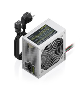 FUENTE ALIMENTACION AISENS ATX 500W CABLE ALIMENTACION OEM PLATA