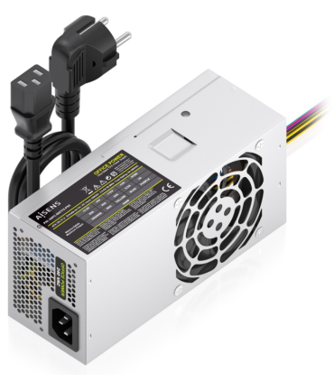 FUENTE ALIMENTACION AISENS TFX 500W CABLE ALIMENTACION OEM PLATA