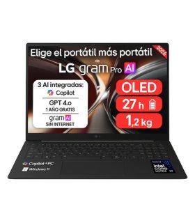 PORTATIL LG GRAM U7 358H 32GB 512GB 16 WQXGA W11H noAC