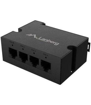 SWITCH LANBERG POE EXT DIN FE4 AT 30W 1XIN 3XOUT DIN RAIL AT 30W METAL CLIPS