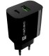 CARGADOR NATEC RIBERA 20W 1XUSB A QC30 1XUSB C PD30 NEGRO