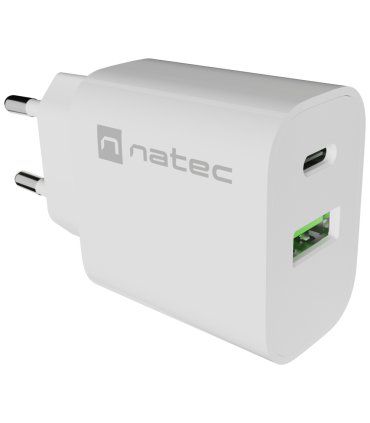 CARGADOR NATEC RIBERA 20W 1XUSB A QC30 1XUSB C PD30 BLANCO