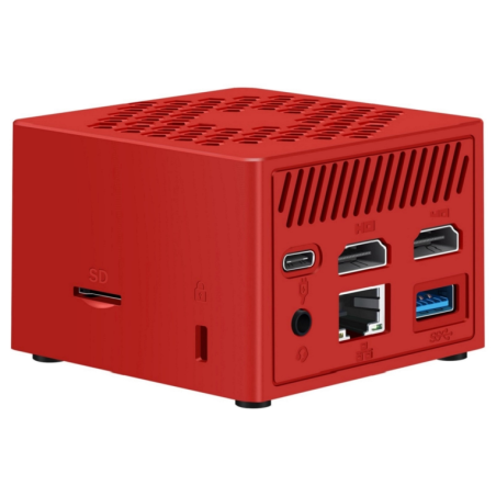 MINI PC LEOTEC INTEL N100 8GB 128GB M2 WIN11 PRO PRE INSTAL ROJO